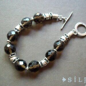 B1039 Retired Silpada Smoky quartz Bracelet